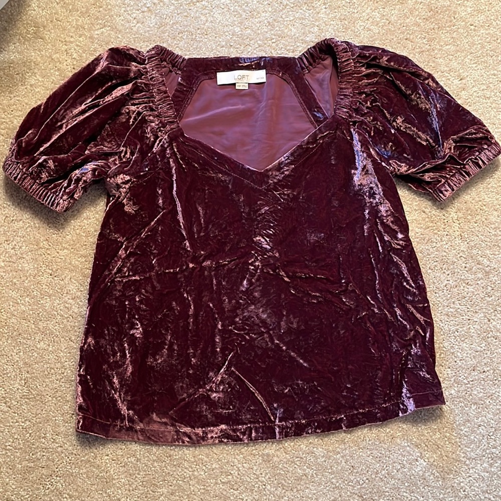 LOFT Crushed Velvet Blouse